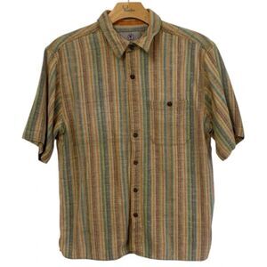 The Territory Ahead Men's XL Heavy Cotton Short Sleeve Button Up Striped Shirt